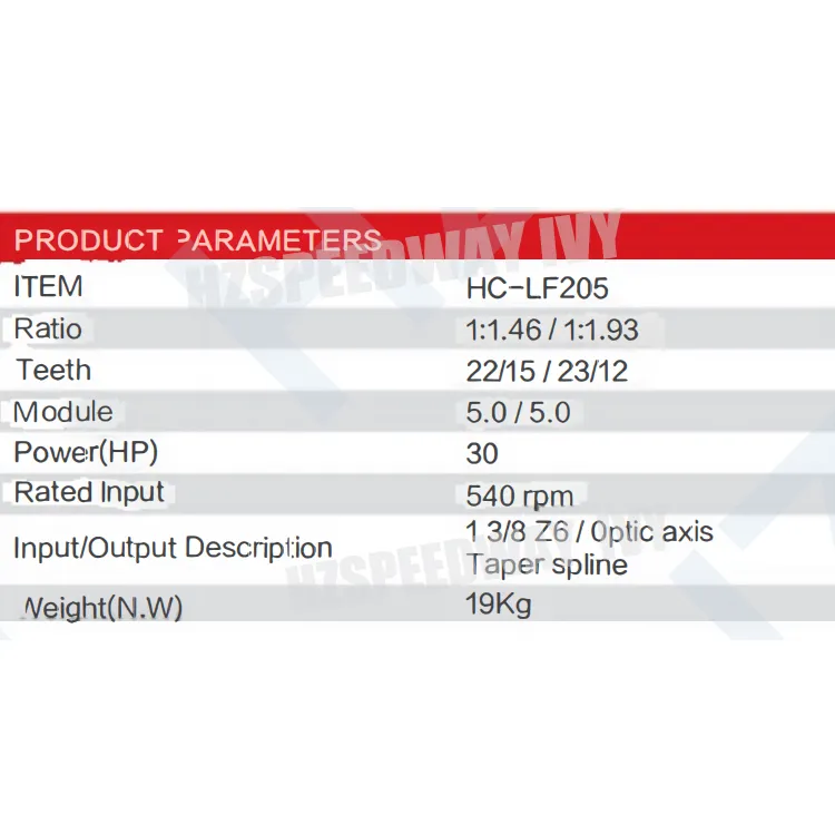 1: 1.46/ 1: 1.93 30HP Agricultural Rotary Gearbox Increaser