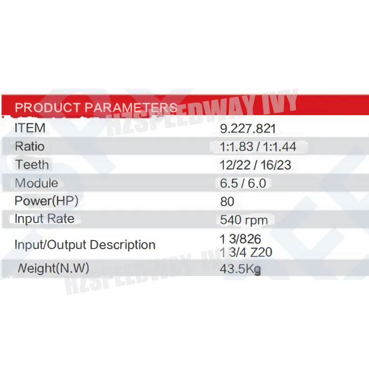 1: 1.83/1: 1.44 80HP Rotary Cutter Gearbox Replacement Made in China