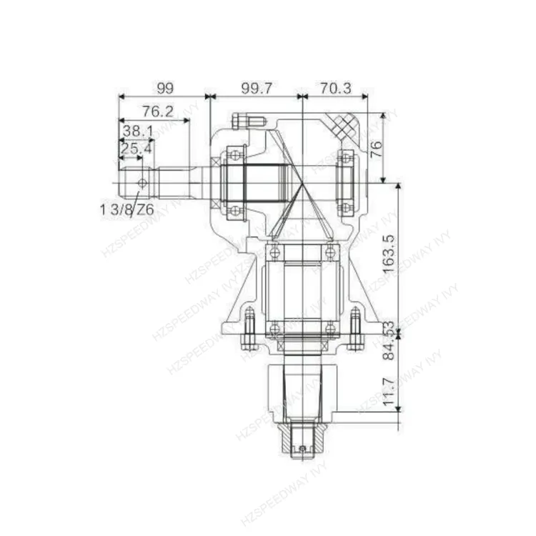 30HP Ratio 1: 1.46/1: 1.69/1: 1.93/1: 2.3 Pto Lawn Mowers Gearbox for Grass Cutters