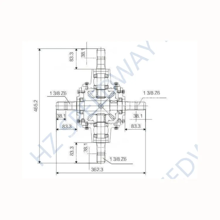 540rpm 1 to 1 Ratio T Serie Pto Gearbox for 15pH Tractor Fertilizer Spreader Agricultural Machinery