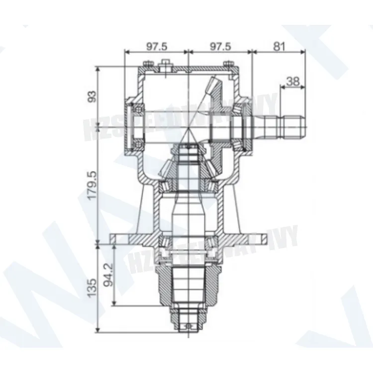 60HP 1: 1.5/1: 1.93 Pto Gearbox 90 Degree T Series Gearboxes for Rotary Cutter