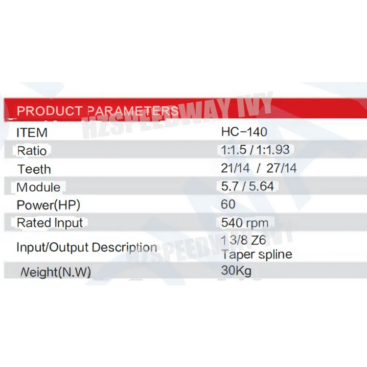 60HP 1: 1.5/1: 1.93 Pto Gearbox 90 Degree T Series Gearboxes for Rotary Cutter