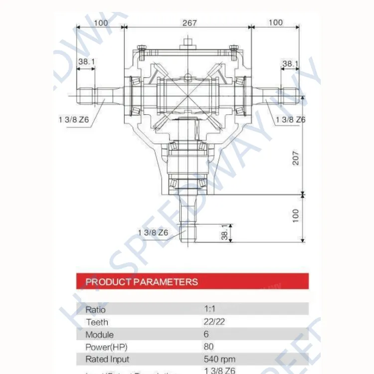80 HP T Series Agriculture Pto Gearbox for Sale Made in China Manufacturers