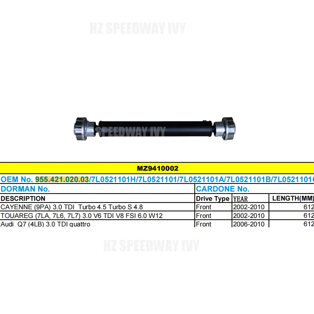 955.421.020.03 Drive Shaft for Audi Q7 Touareg Cayenne