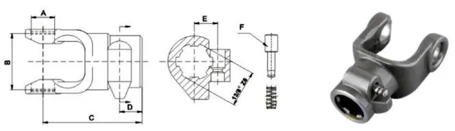 Agriclutural Machine Pto Interfering Bolt Splined Yoke for Tractor Transmission