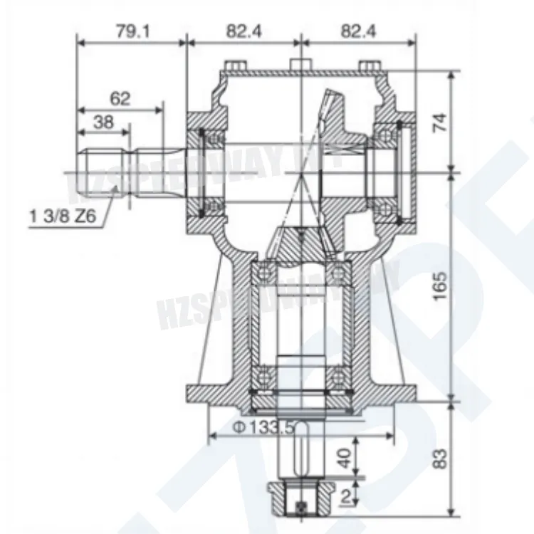 Agricultural Machinery Parts 20HP 1: 2.83 Pto Gearbox for Rotary Cutter