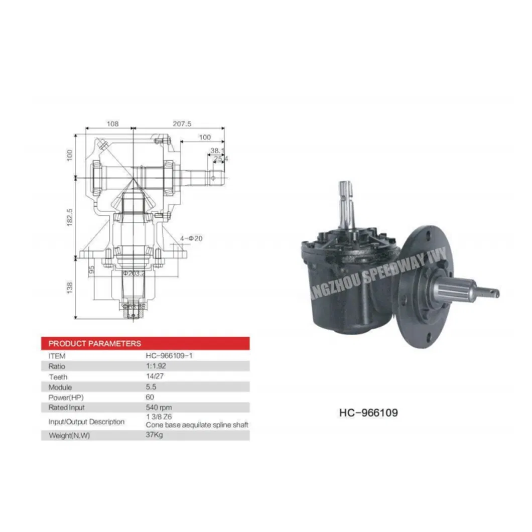 Agricultural Tractor Mounted Rotating Mower Transmission Slasher 540 Pto Gearbox
