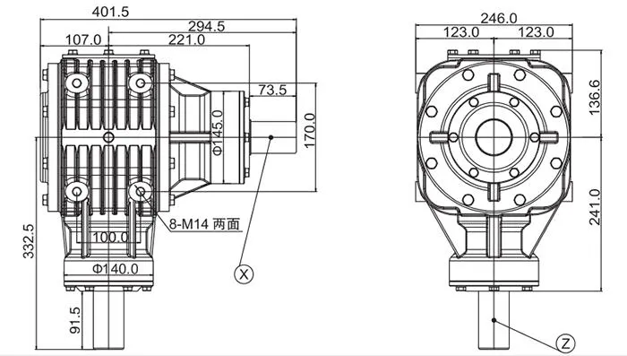 Agricultural Tractor Pto Gearbox for Round Baling Machine and Cropper