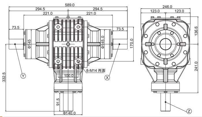 Agricultural Tractor Pto Gearbox for Round Baling Machine and Cropper