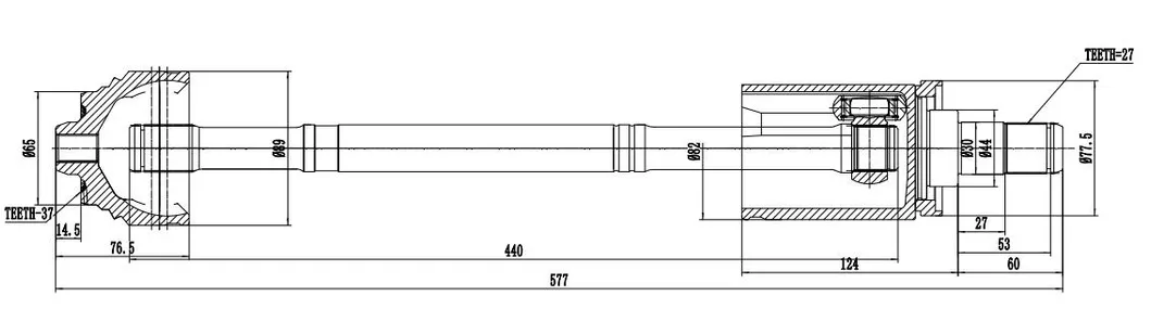 Auto Front Right CV Axle Drive Shaft Complete 31608664678 for BMW 5-Series (G30)