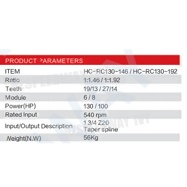 High Power 130HP or 100HP Agriculture Pto Gearbox for Rotary Cutter Machinery