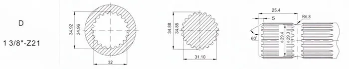 Tractor Pto Shaft Adaptor for Agricultural Machine Parts