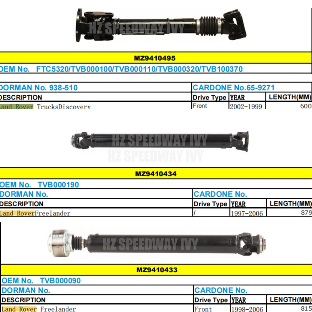 Tvb000090 Driveshaft Transmission Shaft for Freelander 815mm